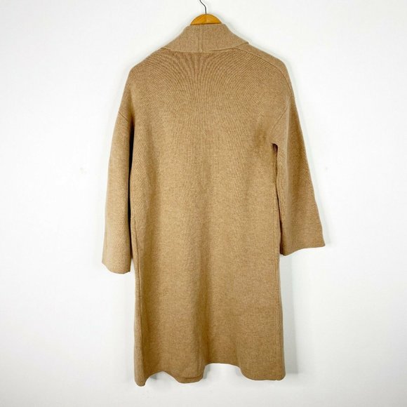 Madewell Womens Camel Beige Rivington Soft Merino Wool Coat Sweater Size XS - Picture 3 of 6